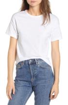 Women's Topshop Short Sleeve Marl T-shirt Us (fits Like 0) - White