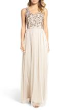 Women's Adrianna Papell V-neck Embroidered Bodice Gown