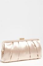 Nina 'logan' Satin Clutch - Beige