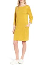 Women's Eileen Fisher Organic Linen Shift Dress, Size - Yellow