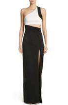 Women's Galvan One-shoulder Colorblock Gown Us / 34 Fr - Black