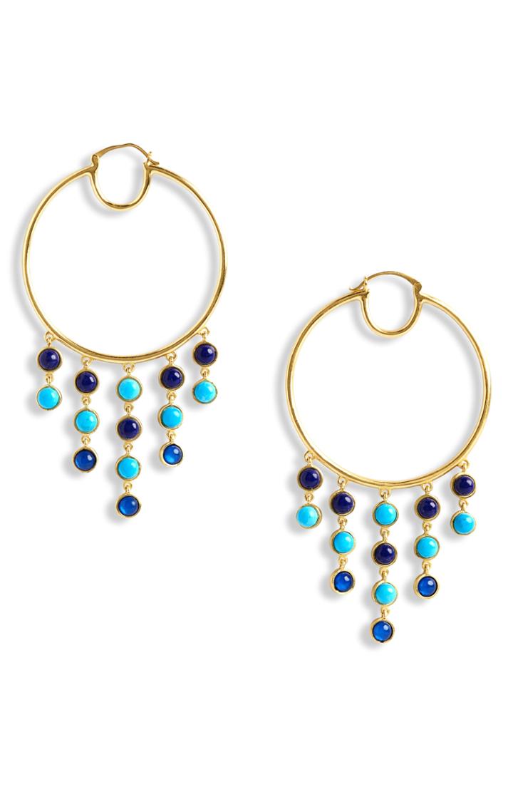 Women's Sole Society Mixed Stone Fringe Hoops