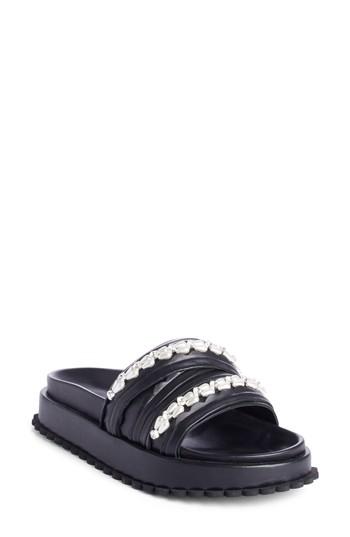 Women's Simone Rocha Embellished Multi Strap Slide Sandal Us / 36eu - Black