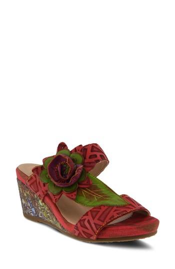 Women's L'artiste Shayla Wedge Sandal .5-6us / 36eu - Red