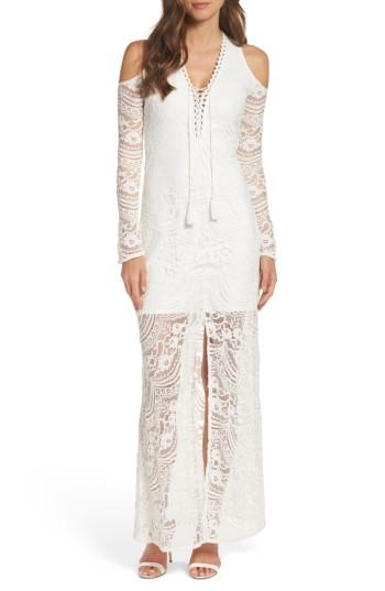 Women's Foxiedox Lace-up Cold Shoulder Gown