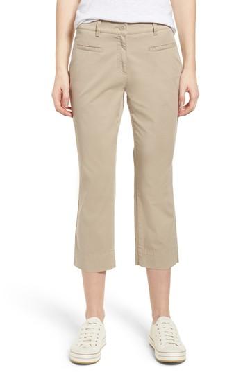 Women's Brax Sunny Stretch Cotton Slit Hem Pants - Beige