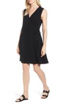 Women's Eileen Fisher Silk Wrap Dress, Size - Black