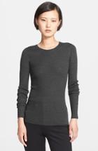 Women's Theory 'mirzi' Rib Knit Merino Wool Sweater - Grey