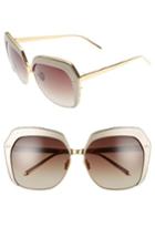 Women's Linda Farrow 62mm 22 Karat Gold Trim Oversize Sunglasses - Taupe/ Yellow Gold/ Brown