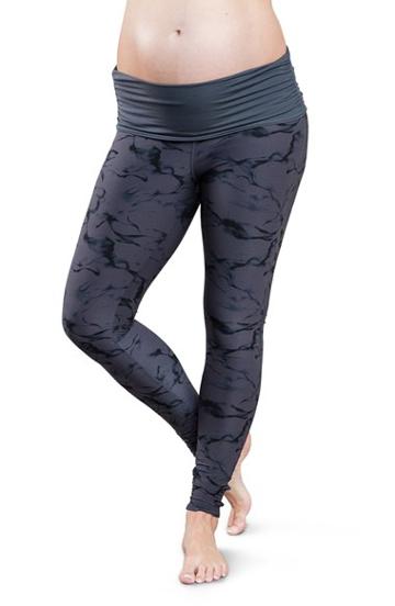 Women's Cozy Orange 'dillon' Mesh Panel Maternity Leggings - Grey