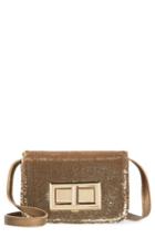 Street Level Sequin Flap Crossbody Bag - Metallic