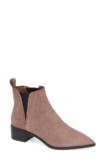 Women's Black Suede Studio Taylor Bootie M - Pink