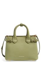 Burberry 'small Banner' Leather Tote - Green