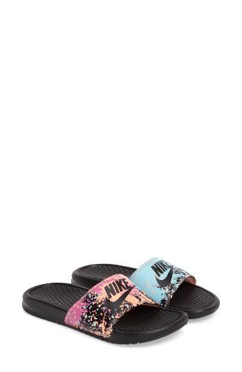 Women's Nike 'benassi - Just Do It' Print Sandal M - Blue