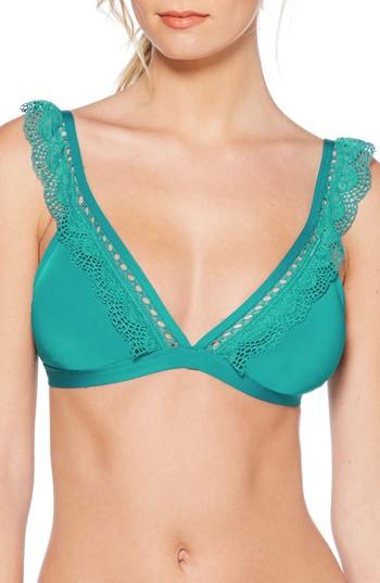 Women's Laundry By Shelli Segal Scalloped Lace Bikini Top - Blue