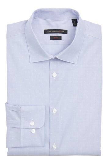 Men's John Varvatos Star Usa Slim Fit Stretch Stripe Dress Shirt .5 R - Blue