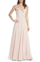Women's Hayley Paige Occasions Ruffle Chiffon Gown - Pink