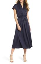 Women's Gal Meets Glam Collection Tie Waist Satin Midi Dress - Blue