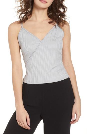 Women's Madison & Berkeley Rib Surplice Camisole - Grey