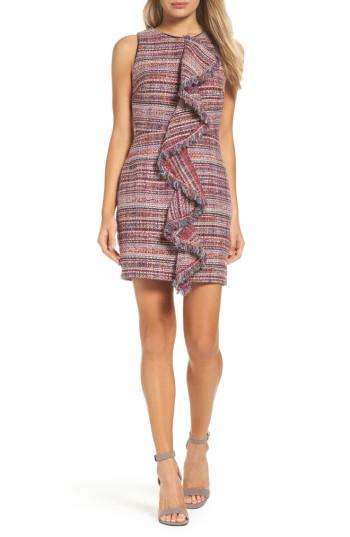 Women's Adelyn Rae Jamie Ruffle Jacquard Sheath Dress - Purple