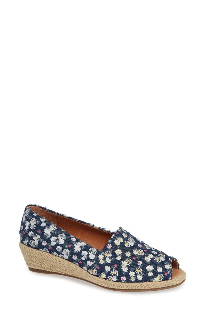 Women's Gentle Souls By Kenneth Cole Luca Open Toe Wedge Espadrille M - Blue