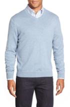 Men's Nordstrom Men's Shop Cotton & Cashmere V-neck Sweater - Brown