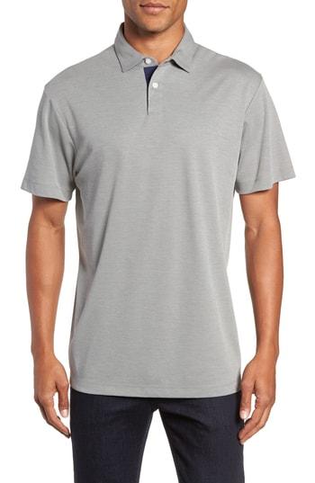 Men's Devereux Andrew Fit Pique Polo, Size Large - Grey