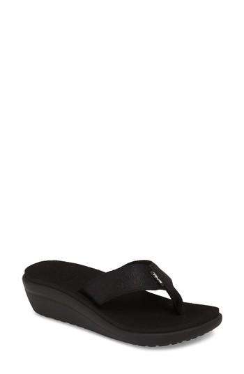 Women's Teva Voya Wedge Flip Flop M - Black