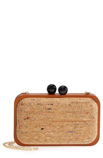 Malibu Skye Kiss Lock Box Clutch - Brown