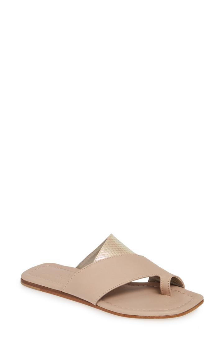 Women's Agl Asymmetrical Toe Loop Slide Sandal .5us / 35.5eu - Metallic