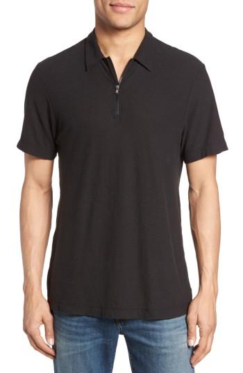 Men's James Perse Zip Placket Polo (s) - Black