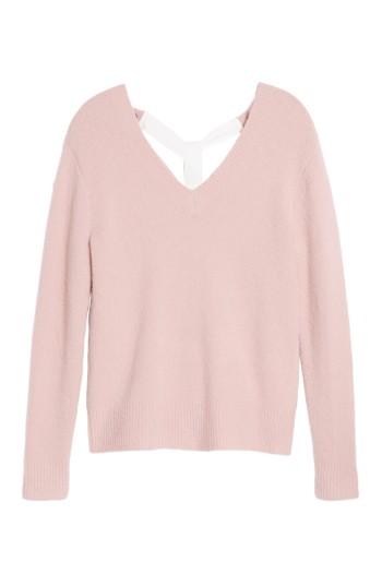 Petite Women's Halogen Tie Back Sweater P - Pink