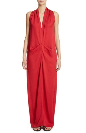 Women's Zero + Maria Cornejo Eco Gathered Maxi Dress - Red