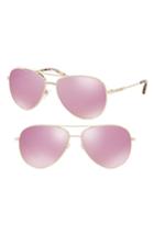Women's Tory Burch 59mm Thin Metal Aviator Sunglasses - Pink