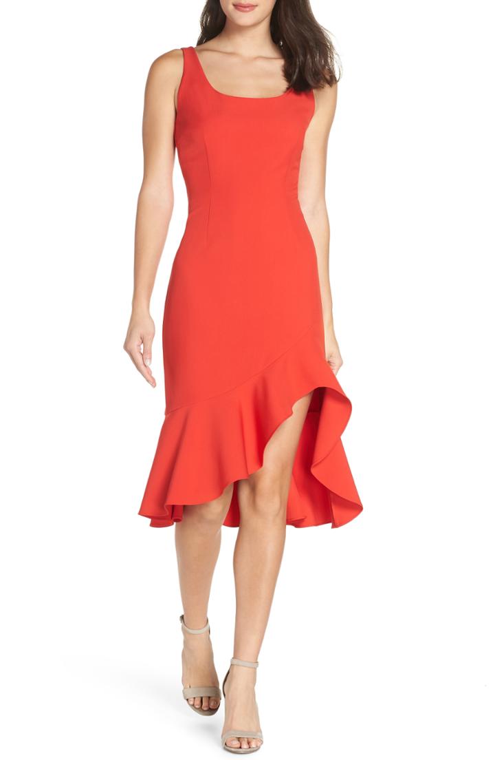 Women's Nsr Cristi Ruffle Hem Midi Dress