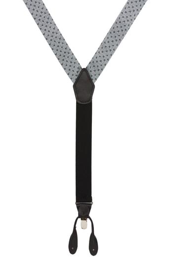 Men's Nordstrom Men's Shop Floral Grid Suspenders, Size - Black/ Blue