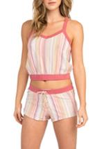 Women's Rvca Play Up Stripe Crop Top - Red