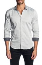Men's Jared Lang Trim Fit Micro Print Sport Shirt - White