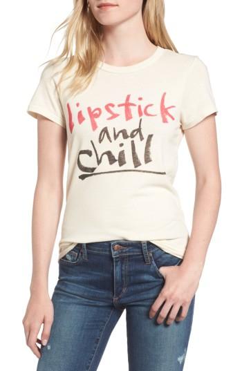 Women's Junkfood Lipstick & Chill Tee - Ivory