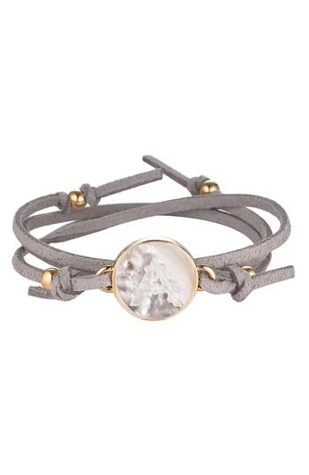 Women's Asha Initial Suede Wrap Bracelet