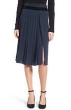 Women's Lewit Velvet Trim Pleated Crepe Skirt