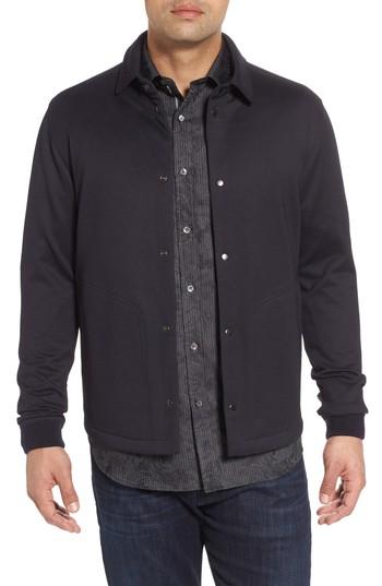 Men's Bugatchi Wool Snap Jacket - Blue