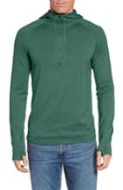 Men's Ibex 'indie' Merino Wool Half Zip Hoodie - Green