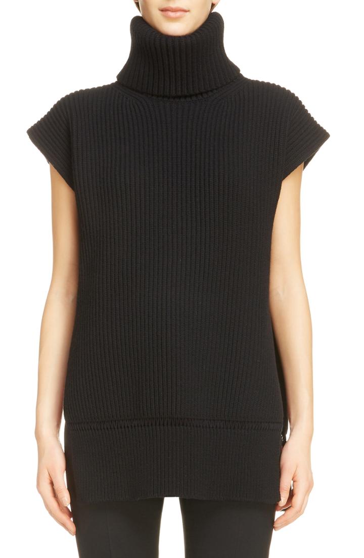 Women's Alexander Mcqueen Split Back Wool & Cashmere Turtleneck Sweater