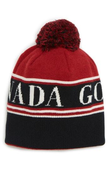 Women's Canada Goose Pom Merino Wool Beanie - Black