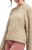 Women's Free People Snow Bird Cable Knit Sweater - Green