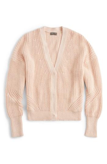 Women's J.crew Point Sur Ribbed Cardigan - Pink