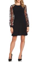 Women's Cece Embroidered Sleeve A-line Dress - Black