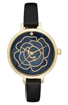 Women's Kate Spade New York 'rose' Leather Strap Watch, 34mm