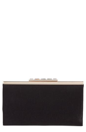 Nordstrom Crystal Clasp Shimmer Clutch - Black